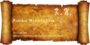 Kanka Nikoletta névjegykártya