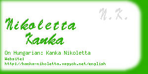 nikoletta kanka business card